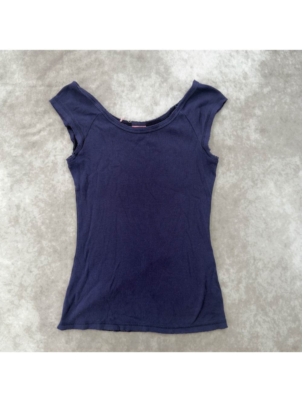 Jenni Purple Ribbed Cap Sleeve Scoop Neck Tank Top Medium Y2K